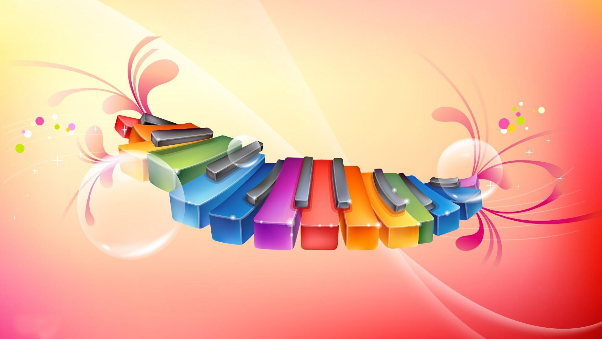 3d Musical Piano Keys Full Hd Wallpapers - Beautiful Keyboard , HD Wallpaper & Backgrounds