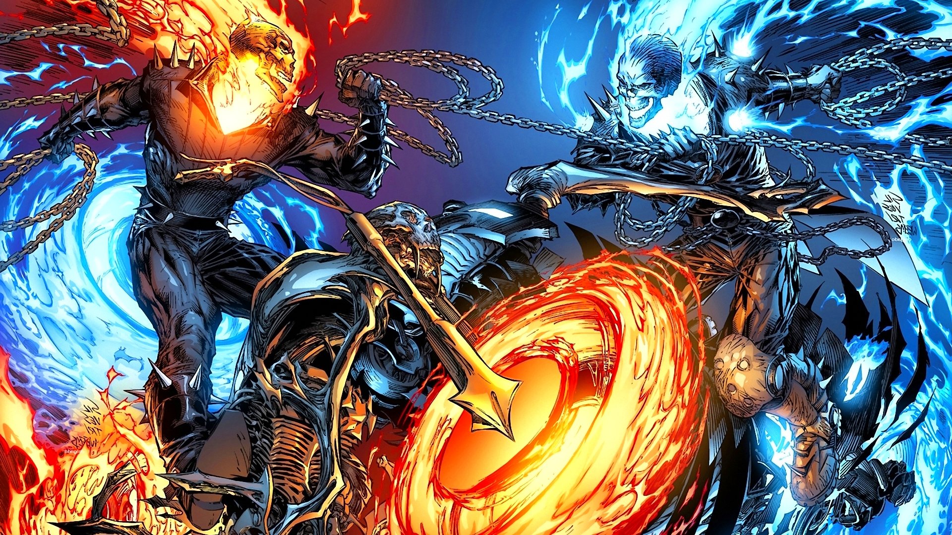 Dark, Art, Artwork, Fantasy, Artistic, Original, Psychedelic, - Ghost Rider Wallpaper Horizontal , HD Wallpaper & Backgrounds