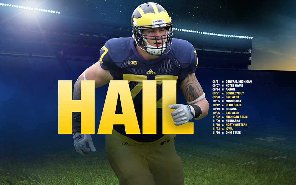 980x613px University Of Michigan Iphone Clipart - 2017 Michigan Football Schedule Poster , HD Wallpaper & Backgrounds