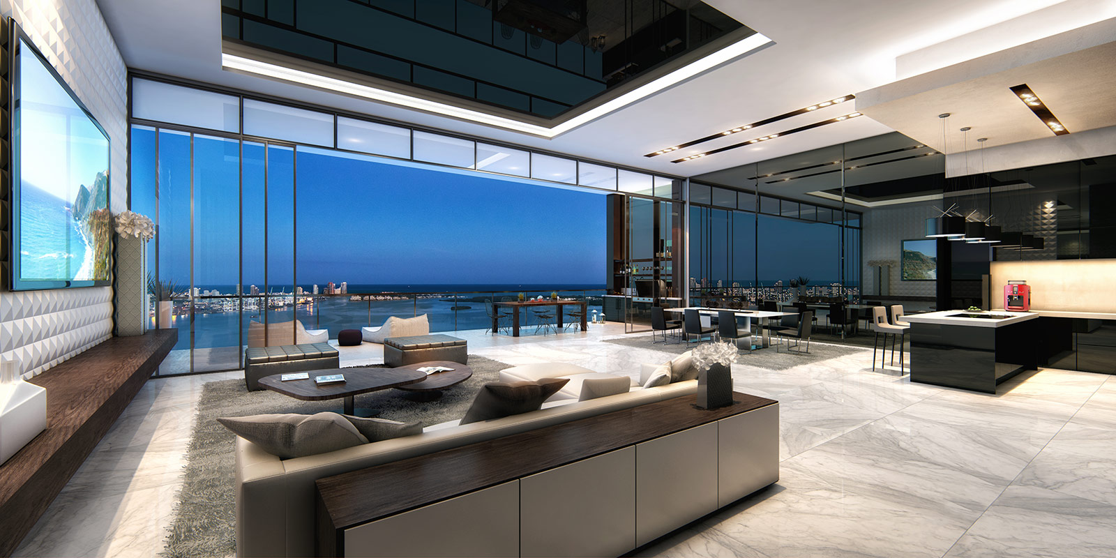 Lowerpenthouse - Echo Brickell Living Room , HD Wallpaper & Backgrounds