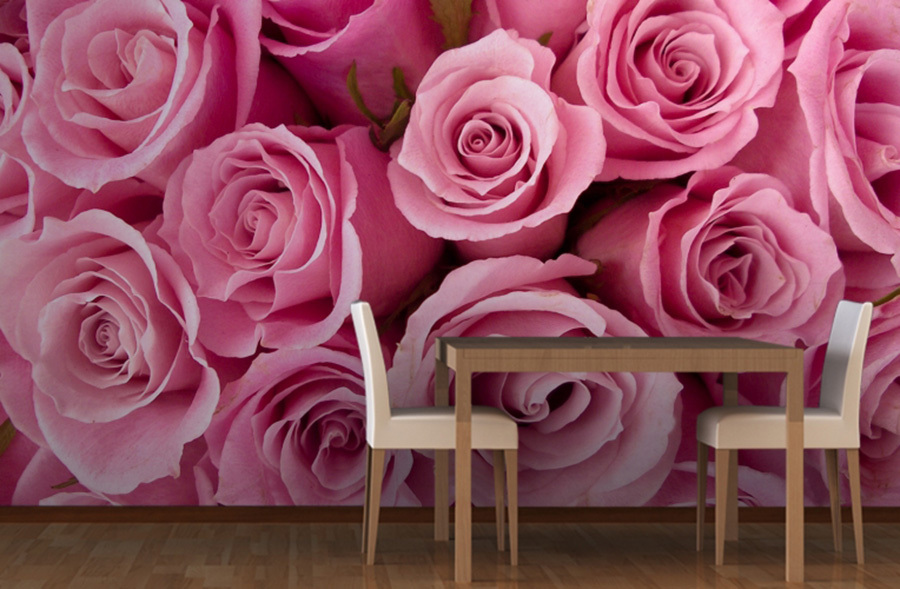 Kv Condo // Wallpaper Wall Murals A Home Decor Trend - Pink Roses , HD Wallpaper & Backgrounds
