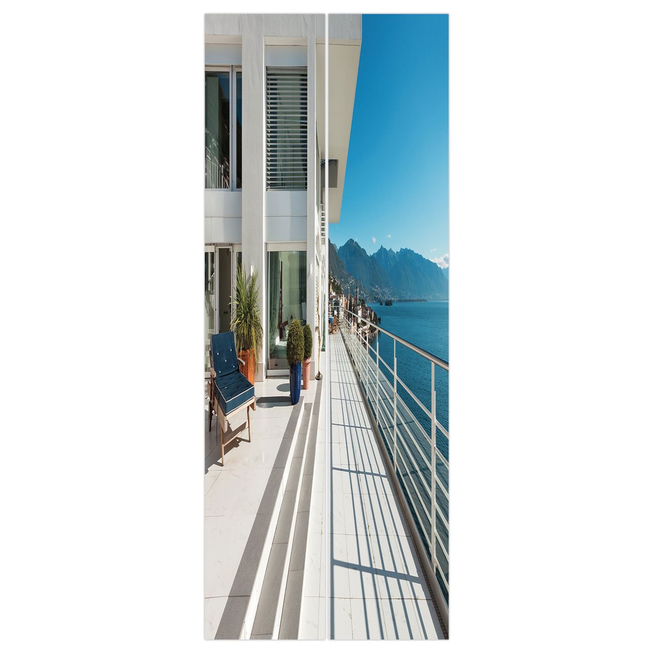 3d Door Wall Mural Wallpaper Stickers [ White Decor,penthouse - Penthouse Apartment , HD Wallpaper & Backgrounds