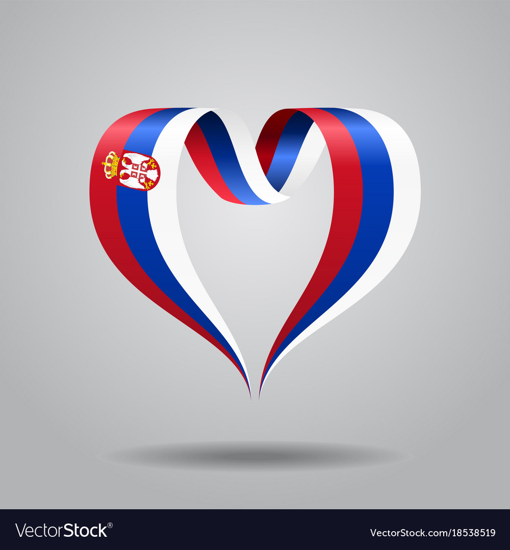 Serbian Flag Heart-shaped Ribbon Vector Image - Serbia Flag , HD Wallpaper & Backgrounds