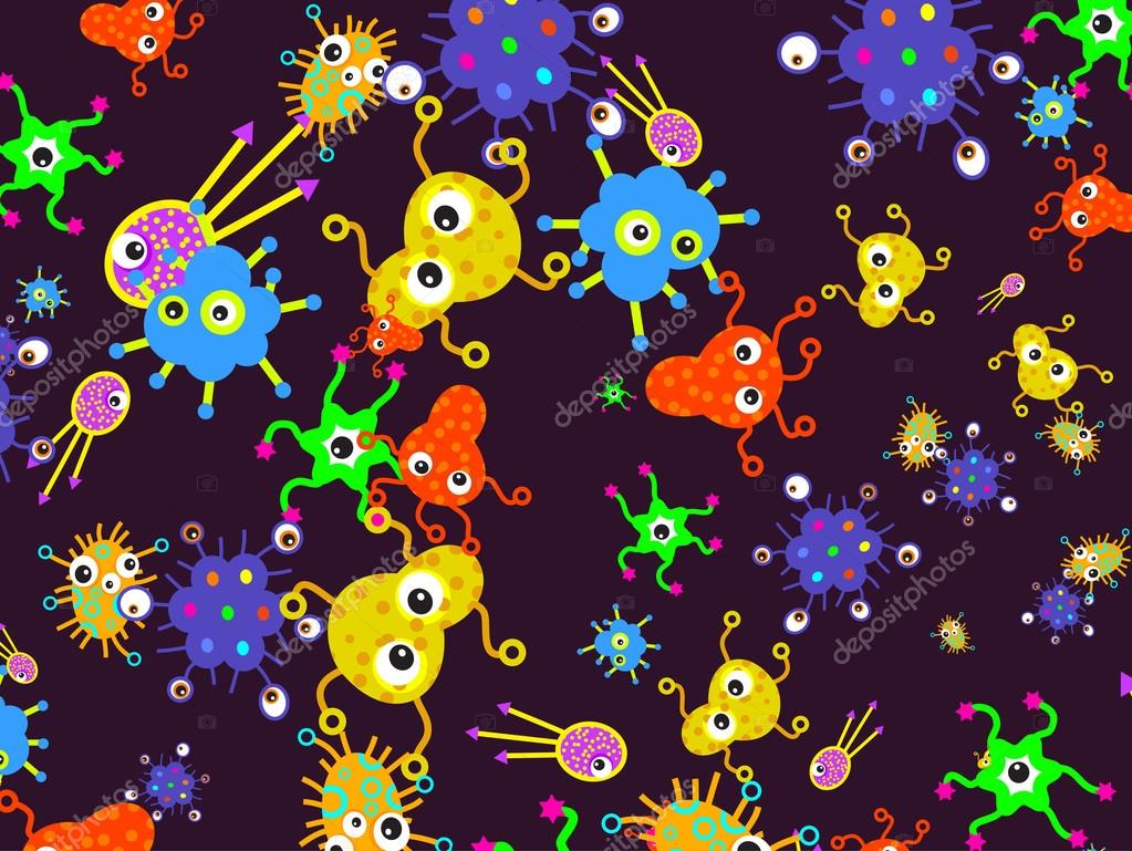 Bacteria Wallpaper Stock Illustration - Microbes , HD Wallpaper & Backgrounds