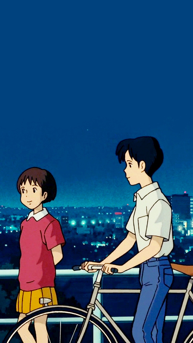 Studio Ghibli Gifs Whisper Of The Heart Phone Wallpapers - Whisper Of The Heart Iphone , HD Wallpaper & Backgrounds