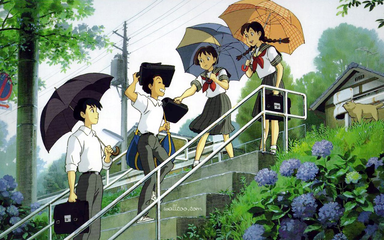 Hayao Miyazaki Animation Movie, Studio Ghibli Anime - Whisper Of The Heart Shizuku X Seiji , HD Wallpaper & Backgrounds