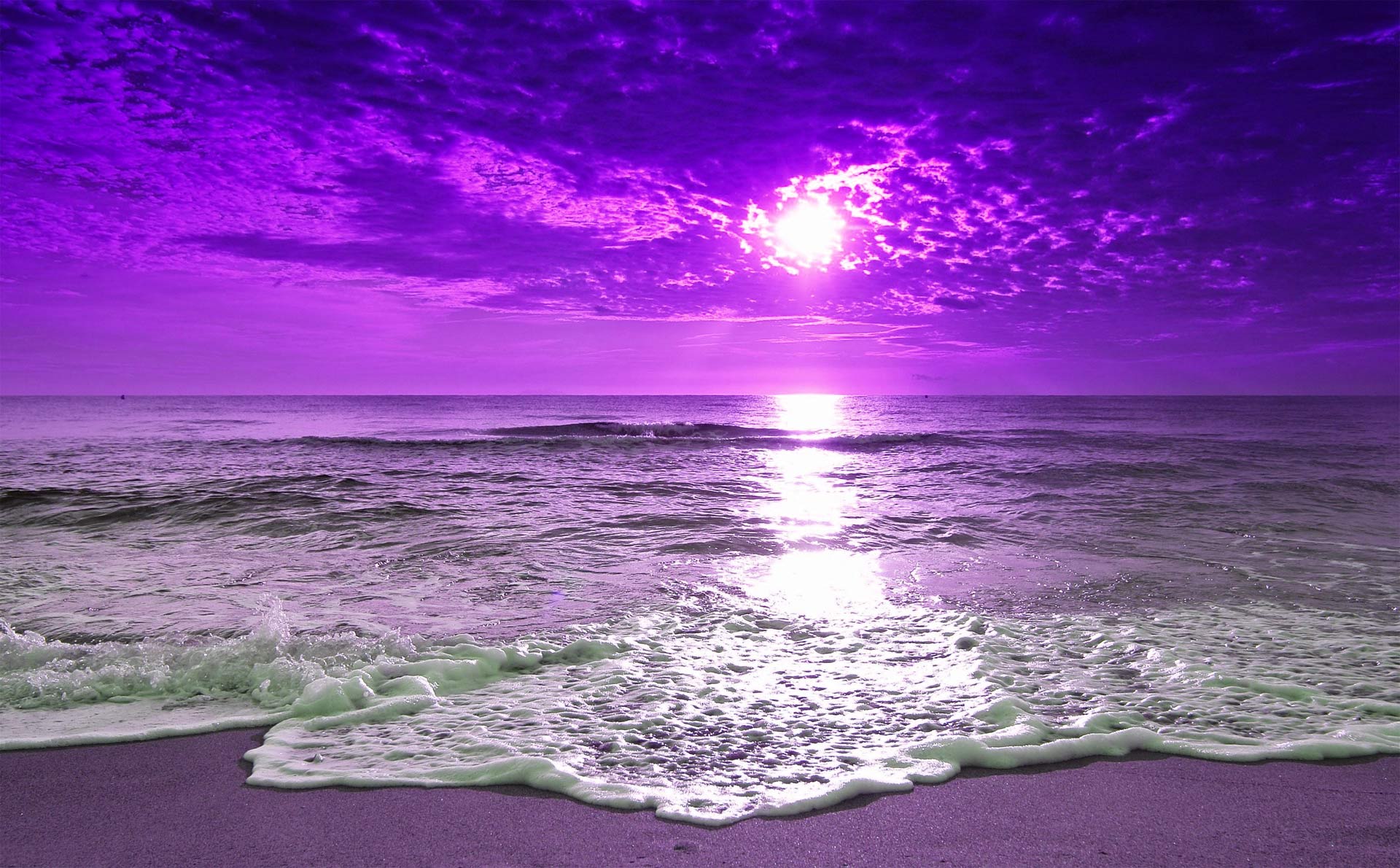 Sunset Purple Beach Background , HD Wallpaper & Backgrounds