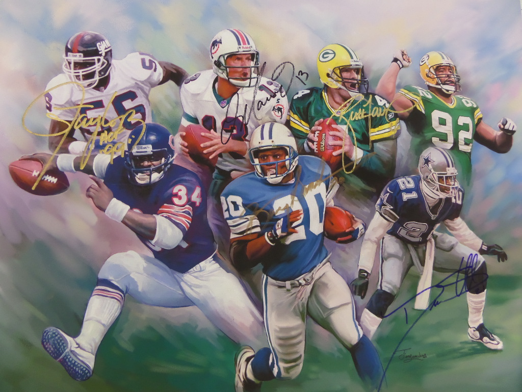 This Full Color Jiang Zunzhong Artwork Litho Is Done - Nfl Greatest Players , HD Wallpaper & Backgrounds