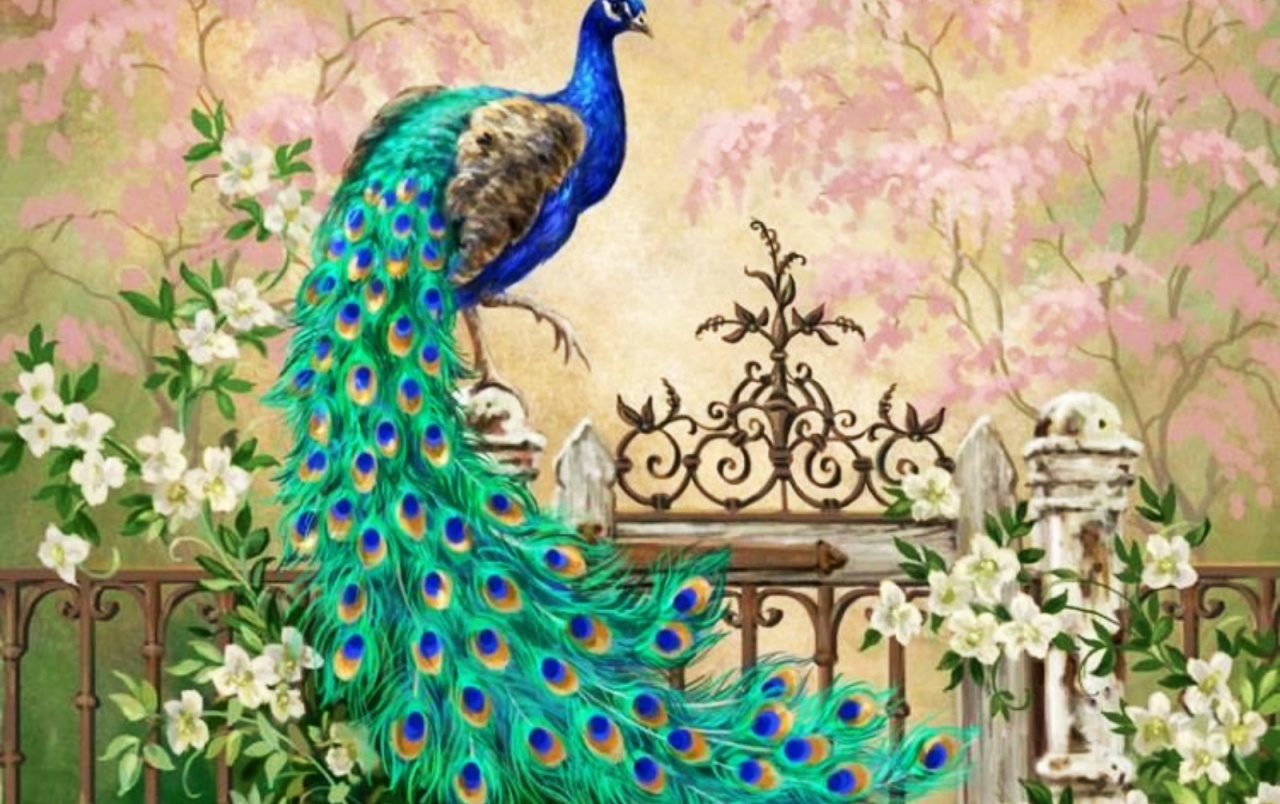 Original Pavo Real Bonito Garden Gate Wallpapers - Peacock Wallpaper For Pc , HD Wallpaper & Backgrounds