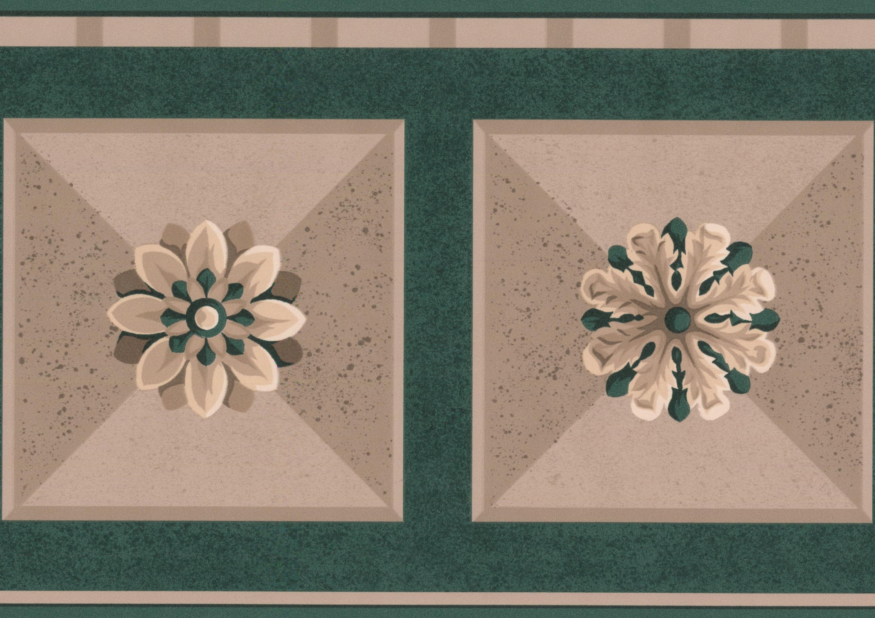 Abstract Floral Bathroom Wallpaper Border Geometric - Motif , HD Wallpaper & Backgrounds