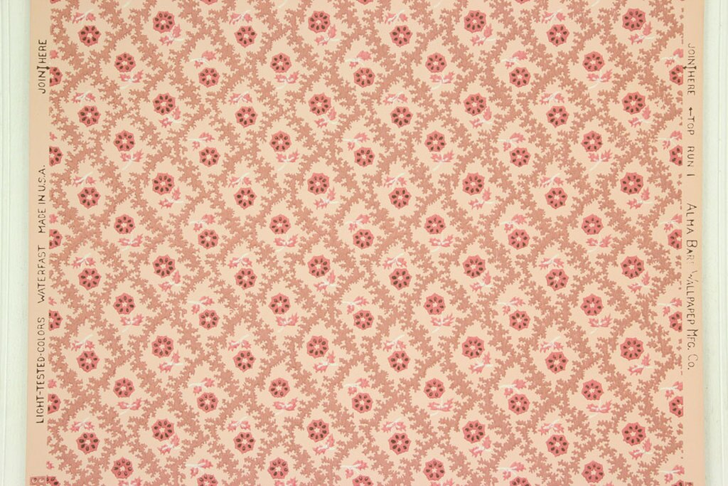 1950s Vintage Wallpaper Pink Floral Geometric - Wallpaper , HD Wallpaper & Backgrounds