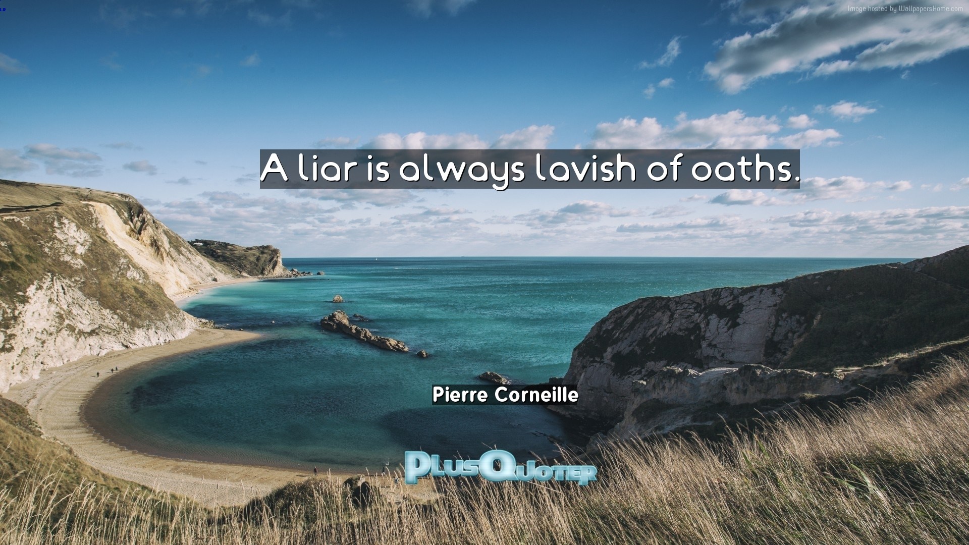 Download Wallpaper With Inspirational Quotes- A Liar - Man O'war Bay , HD Wallpaper & Backgrounds