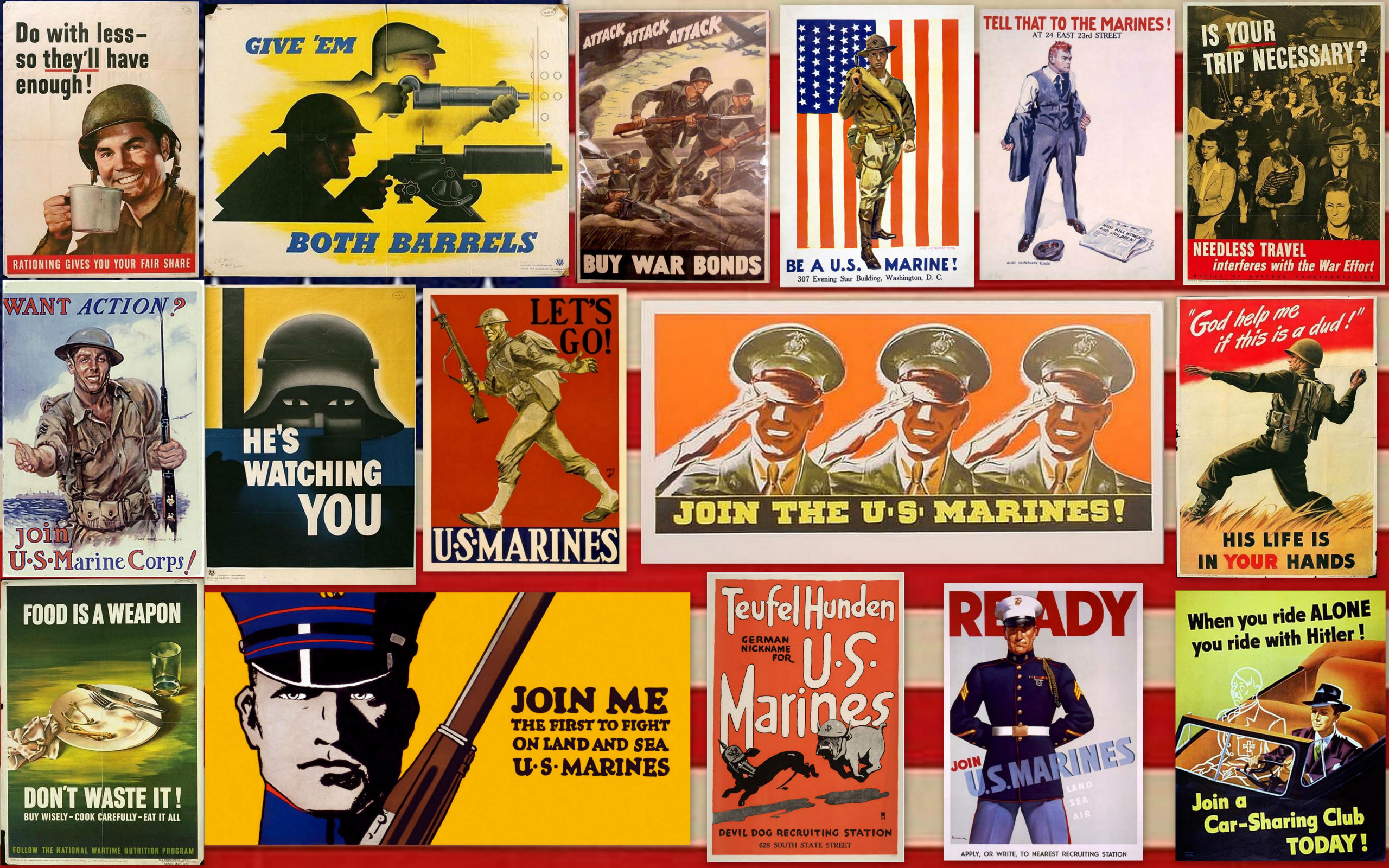 Usa Propaganda - Ww2 Propaganda Posters Collage , HD Wallpaper & Backgrounds