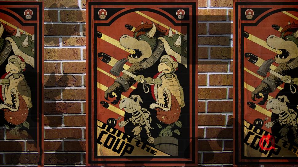 Mario Koopa Propaganda Poster Nintendo Hd Wallpaper - Koopa Propaganda Posters , HD Wallpaper & Backgrounds
