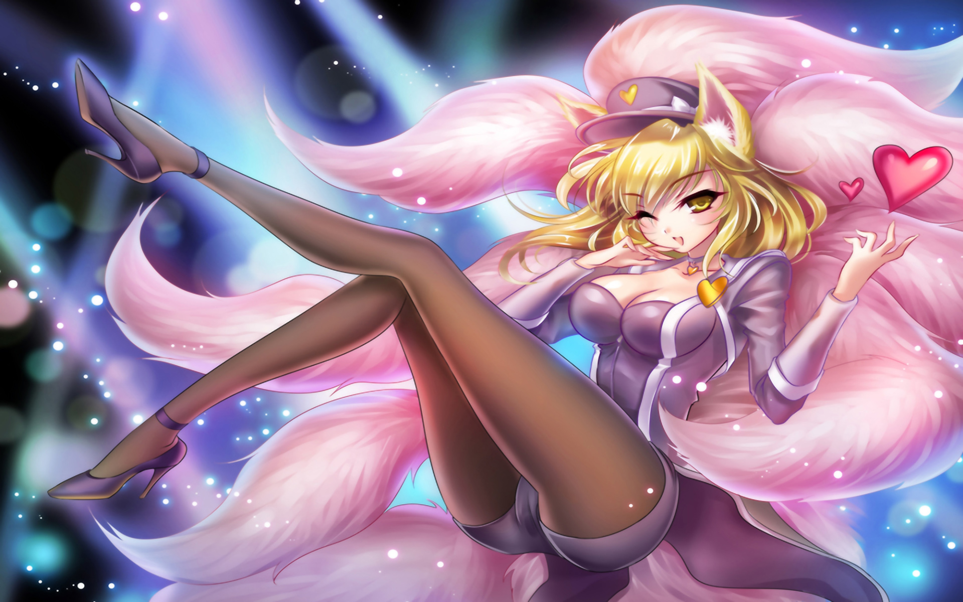 Ahri Hot Girl Skin League Of Legends Fan Art Wallpaper - Ahri Popstar Fan Art , HD Wallpaper & Backgrounds