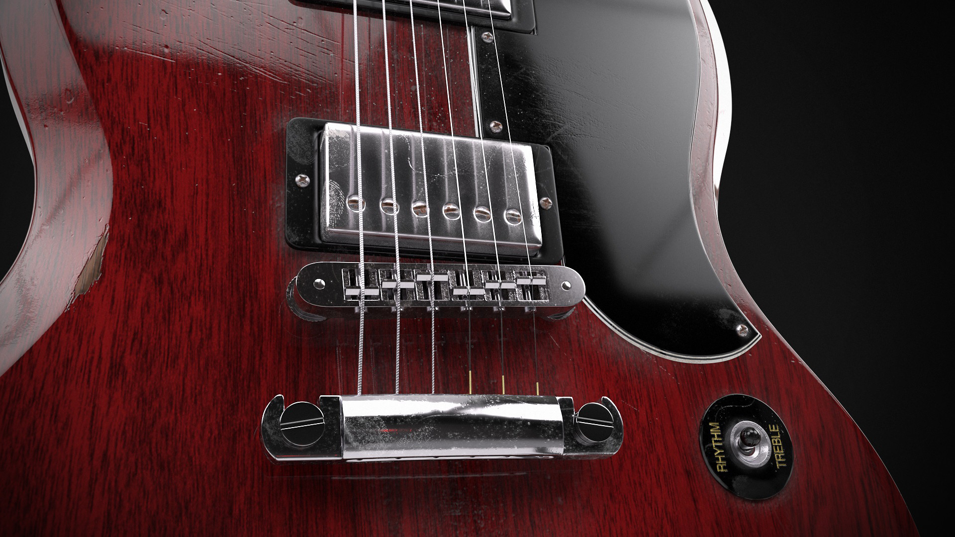 Artstation Gibson Sg Hard Surface Modelling Enrico - Bass Guitar , HD Wallpaper & Backgrounds