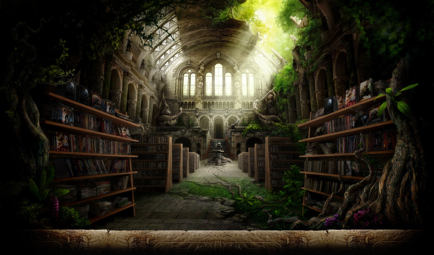 Fantasy Place Wallpaper - Fantasy Library , HD Wallpaper & Backgrounds