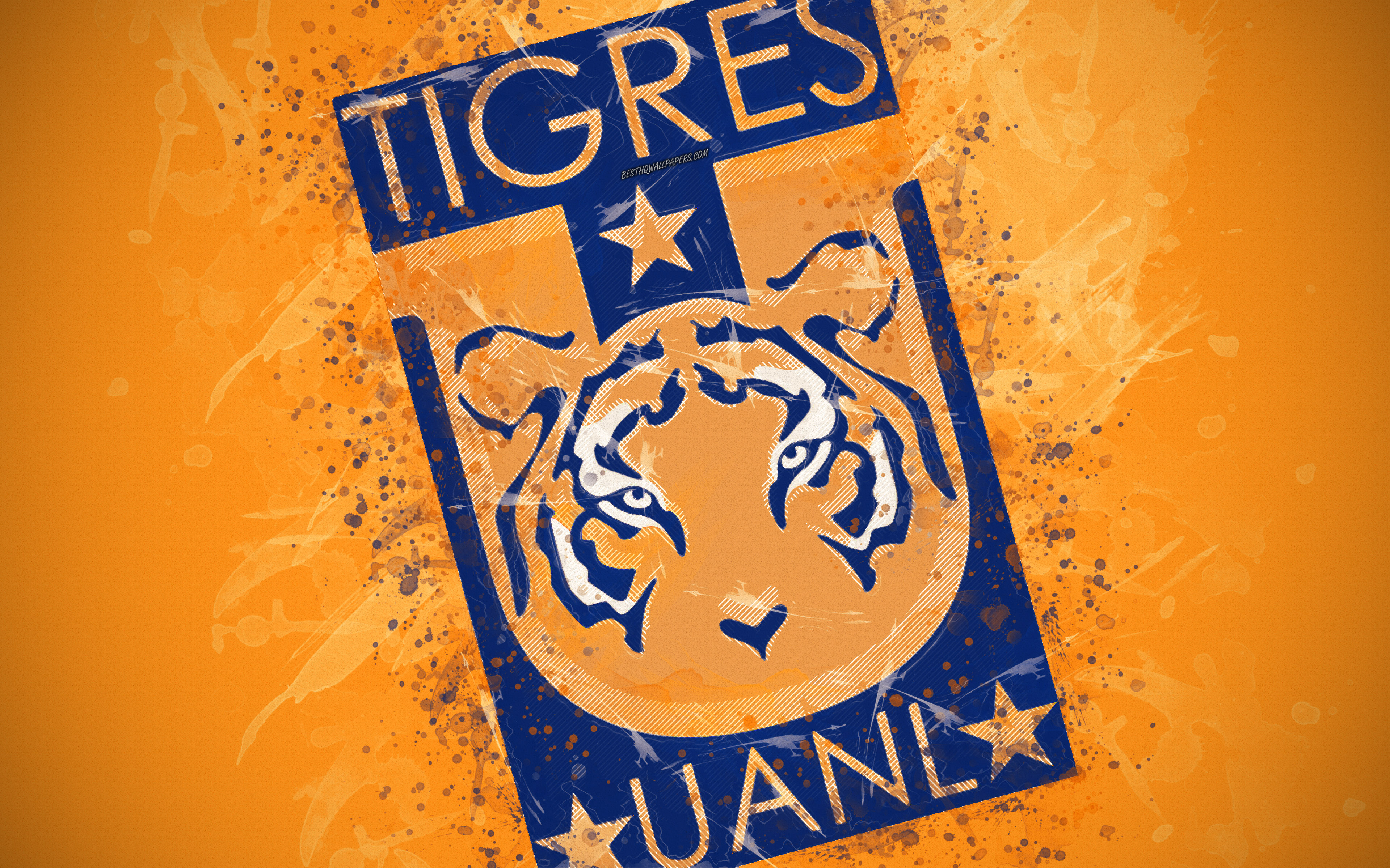 Tigres Uanl, 4k, Paint Art, Creative, Mexican Football - Fondos De Tigres De Monterrey , HD Wallpaper & Backgrounds
