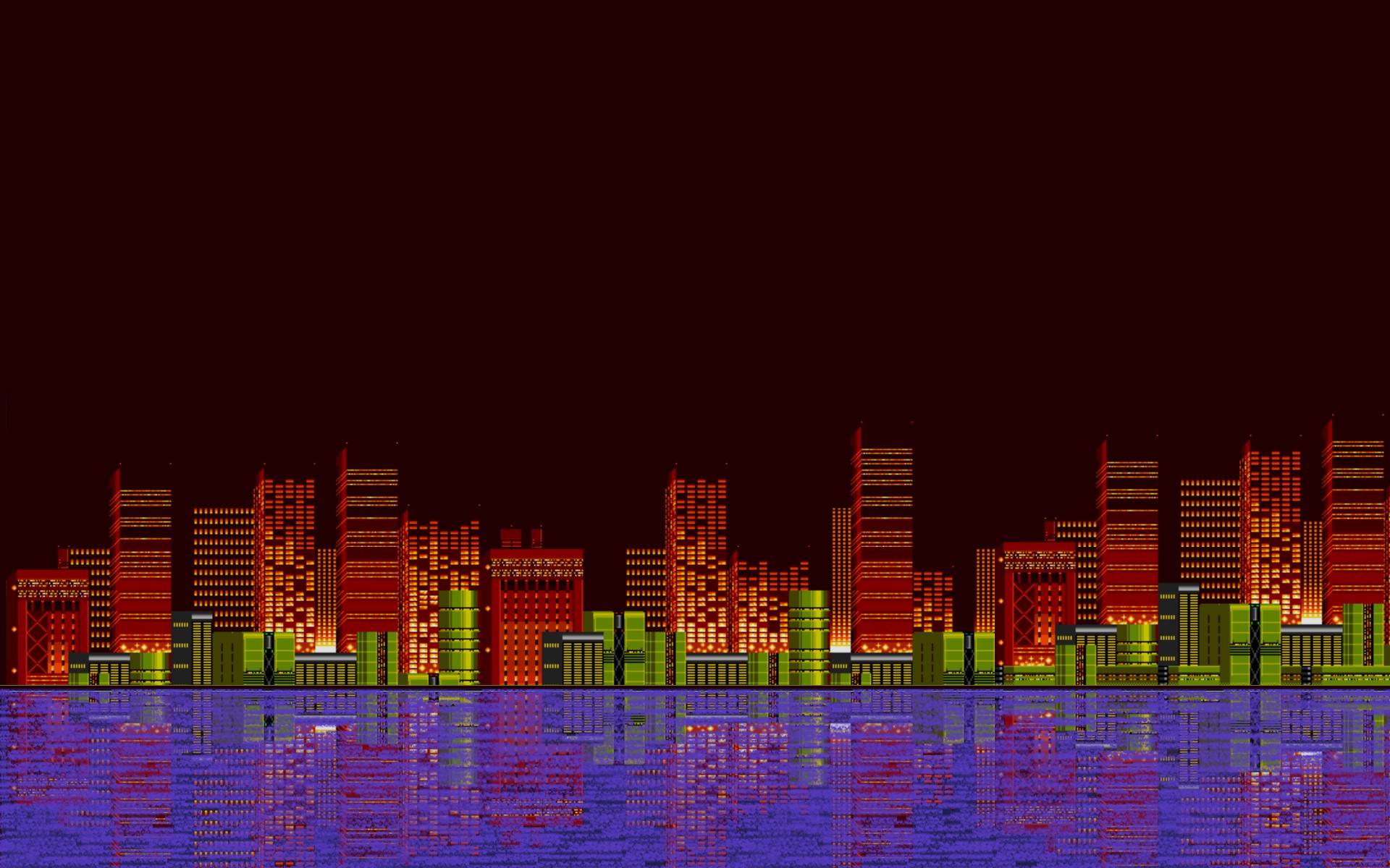 Pixel Art 16 Bit Sega Sonic The Hedgehog City Wallpaper - Chemical Plant Zone Background , HD Wallpaper & Backgrounds