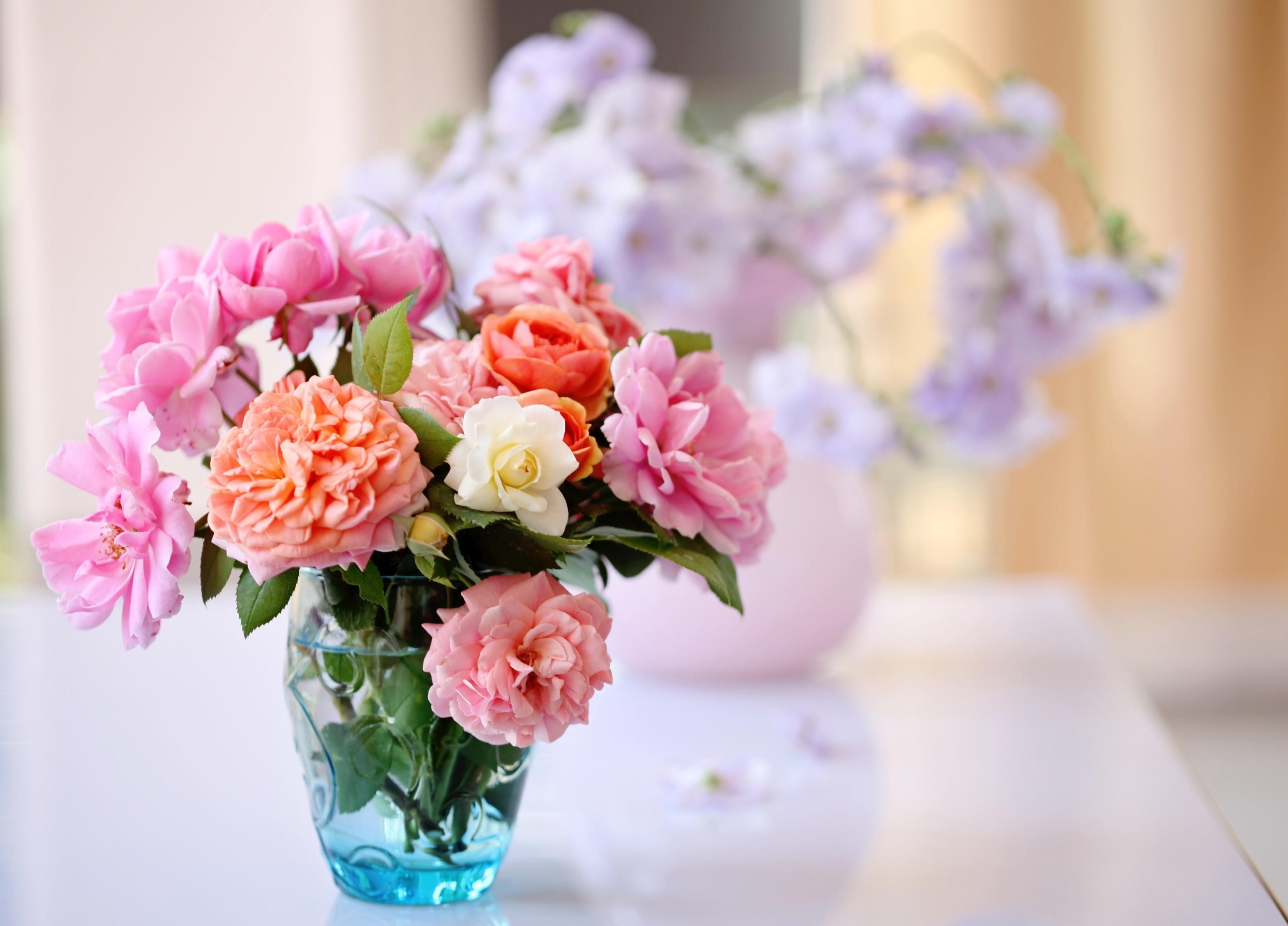 Roses, Flowers, Garden, Flower, Vase Wallpaper And - Flower Bouquet , HD Wallpaper & Backgrounds
