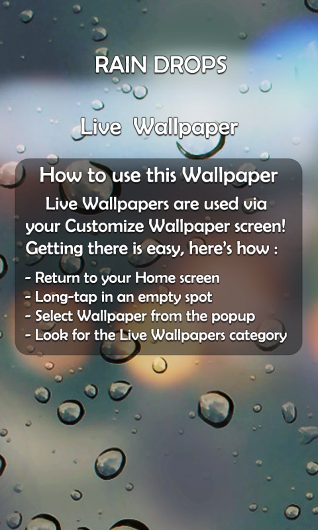 Live - Rainy Wallpaper App , HD Wallpaper & Backgrounds