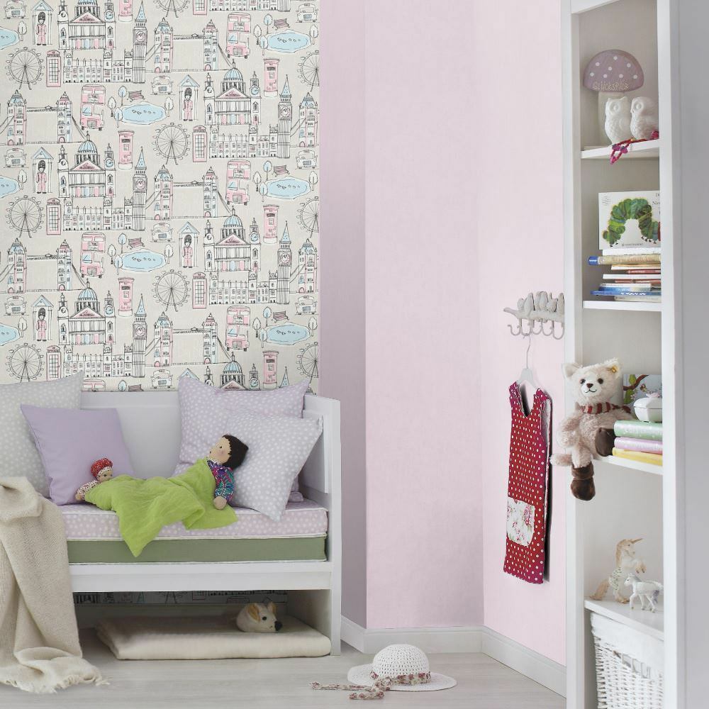 Details About Rasch Plain Pattern Childrens Wallpaper - Rasch Bambino Rosa , HD Wallpaper & Backgrounds