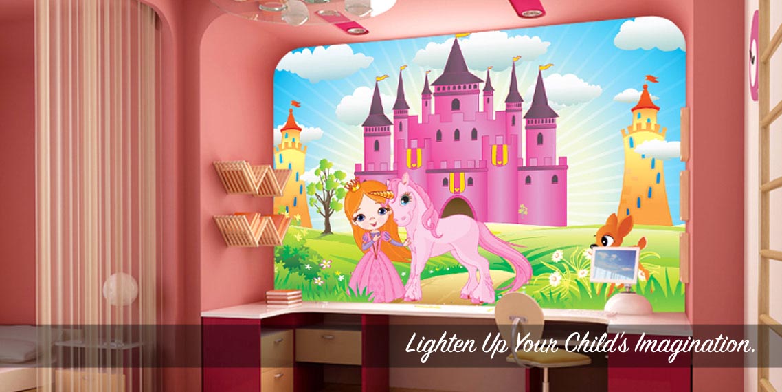 Children's Wallpaper And Wall Murals - Cute Princess Cartoon , HD Wallpaper & Backgrounds