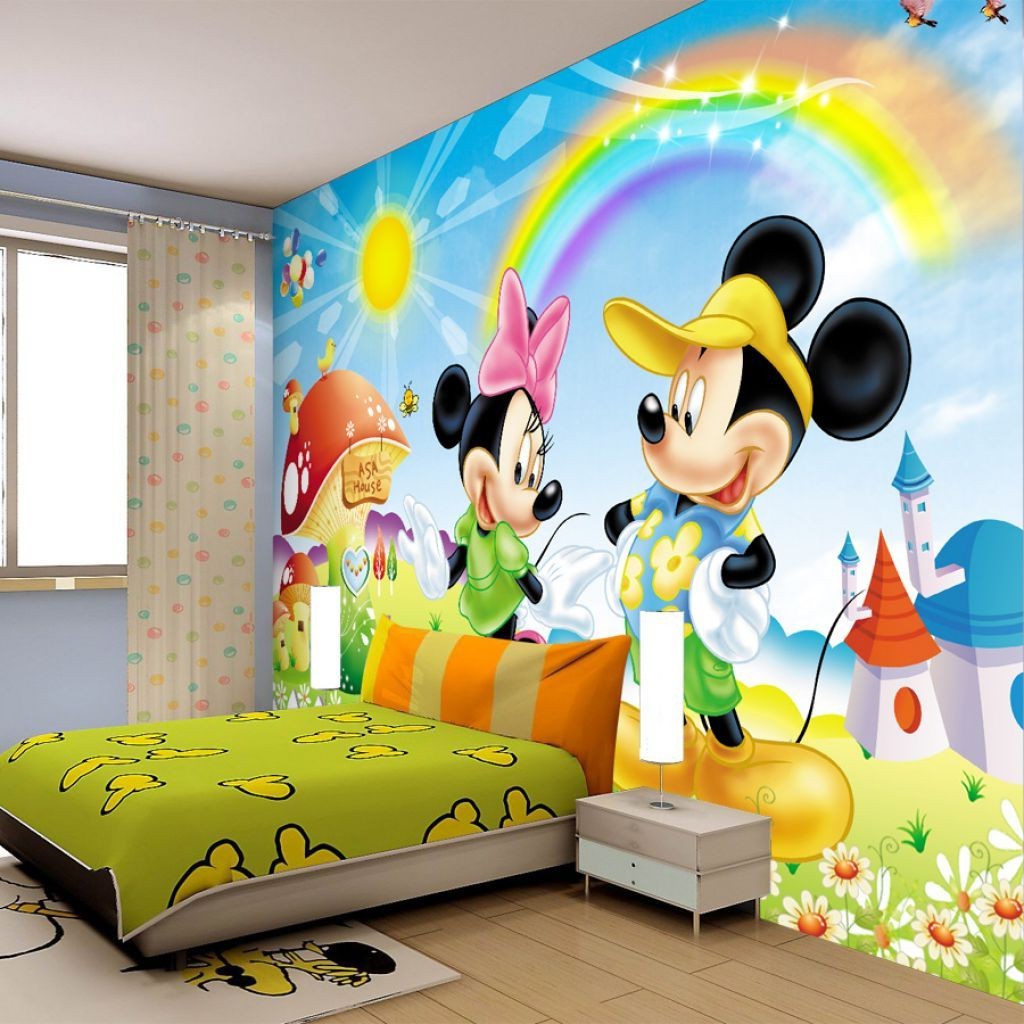 Childrens Wallpaper Next - Mickey Mouse Wall Painting , HD Wallpaper & Backgrounds