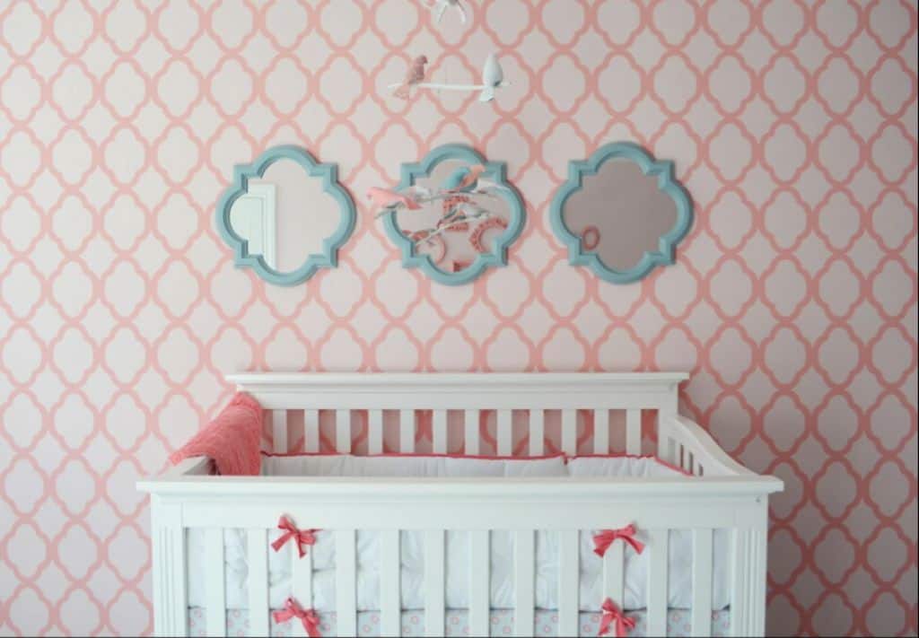 Girl Nursery Wallpaper - Papel De Parede Bebe Menina Quarto , HD Wallpaper & Backgrounds