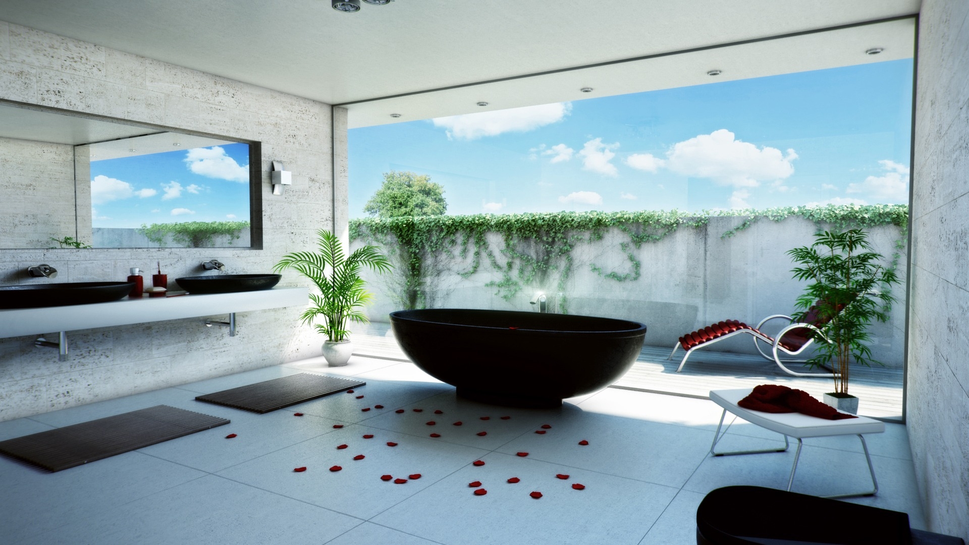 New Bathroom Wallpaper Ideas - Interior Design Hd , HD Wallpaper & Backgrounds
