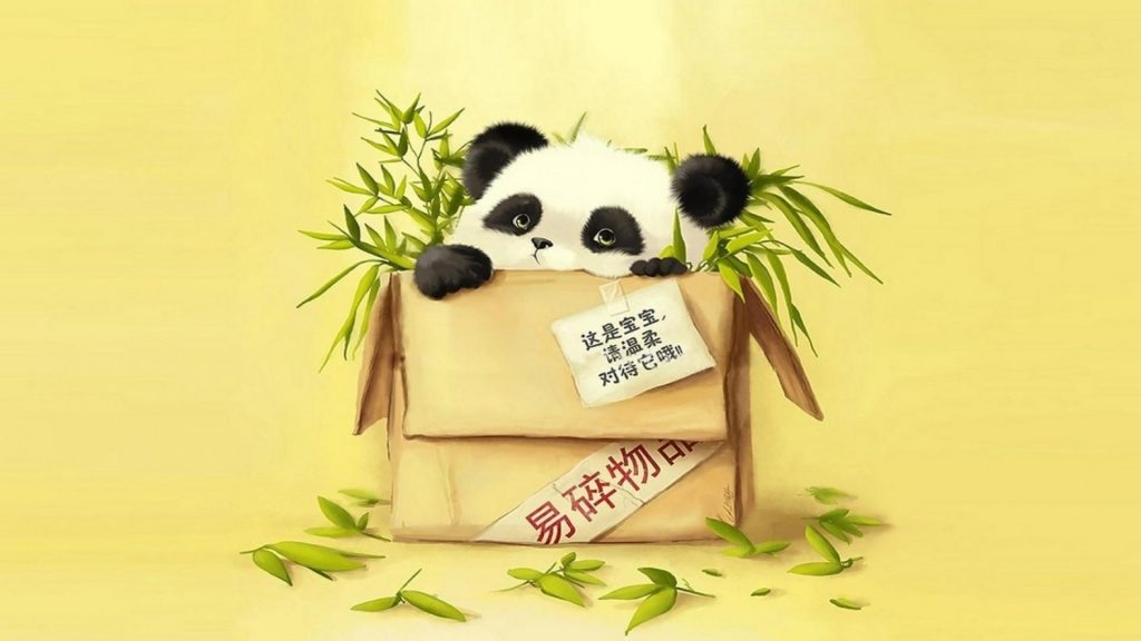 Funny Cartoon Panda Wallpaper Cartoon Pic Hwb29096 - Animated Cute Baby Panda , HD Wallpaper & Backgrounds