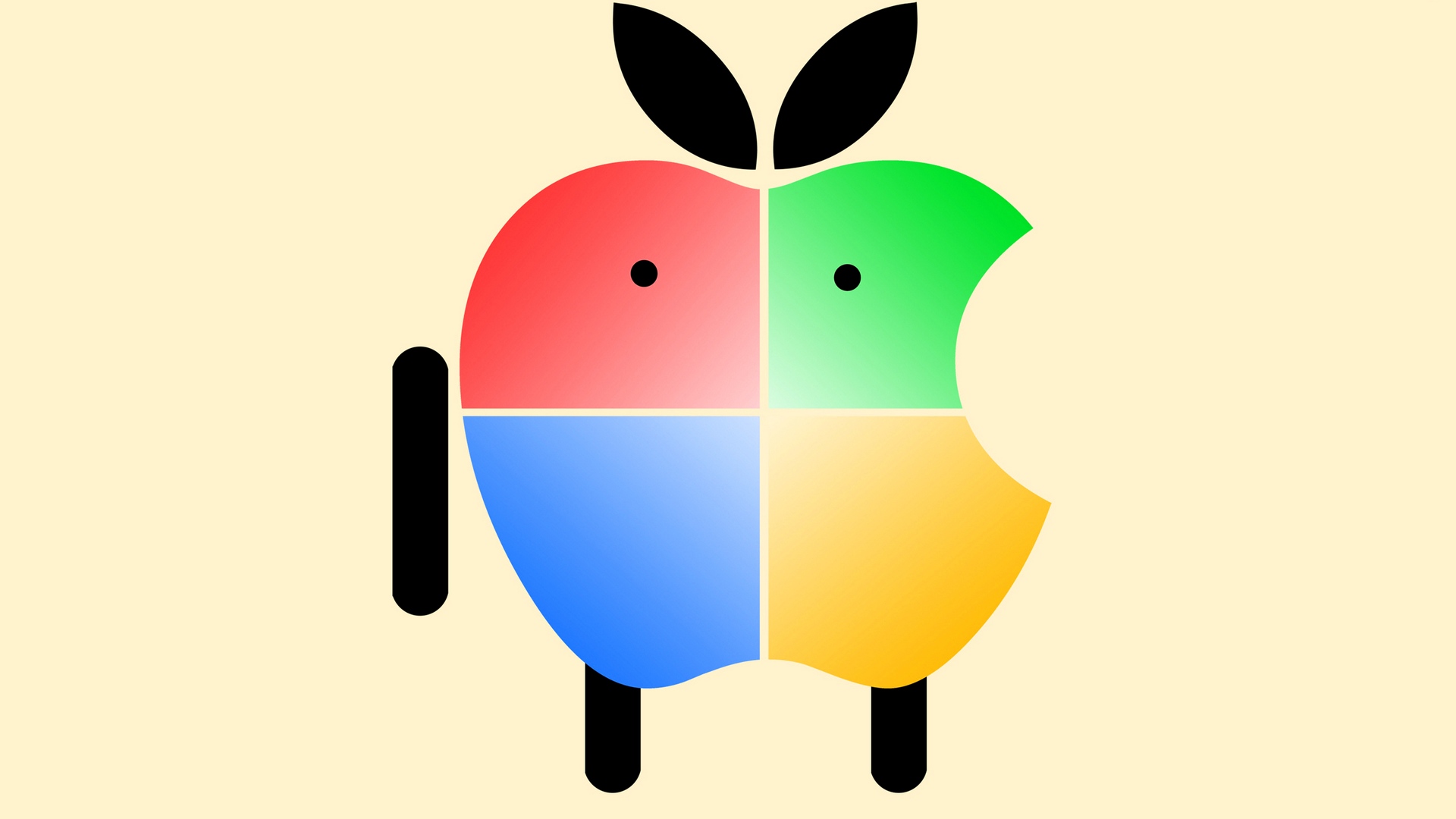 Wallpaper Apple, Mac, Android, Ios - Android Mascot Vs Apple , HD Wallpaper & Backgrounds