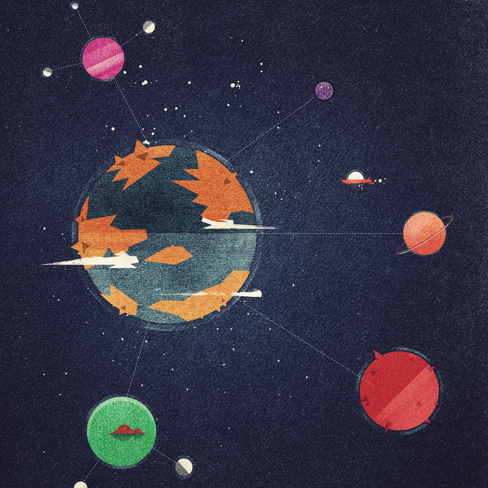 [full-res Version] - Retro Solar System Background , HD Wallpaper & Backgrounds