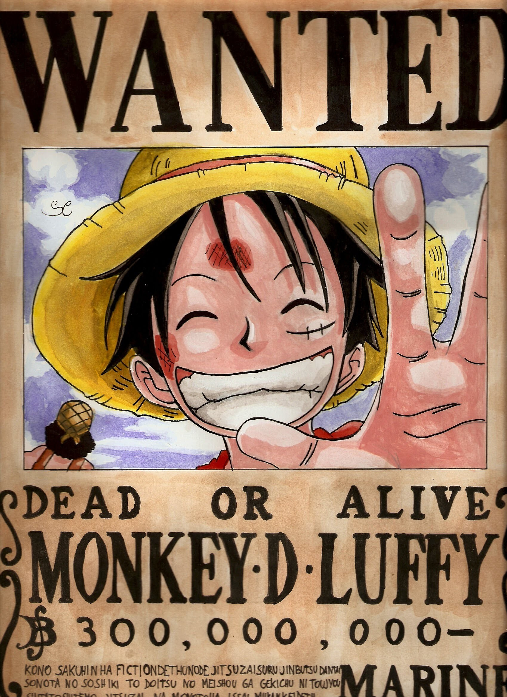 One Piece Wallpaper Wanted - Monkey D Luffy Wanted , HD Wallpaper & Backgrounds