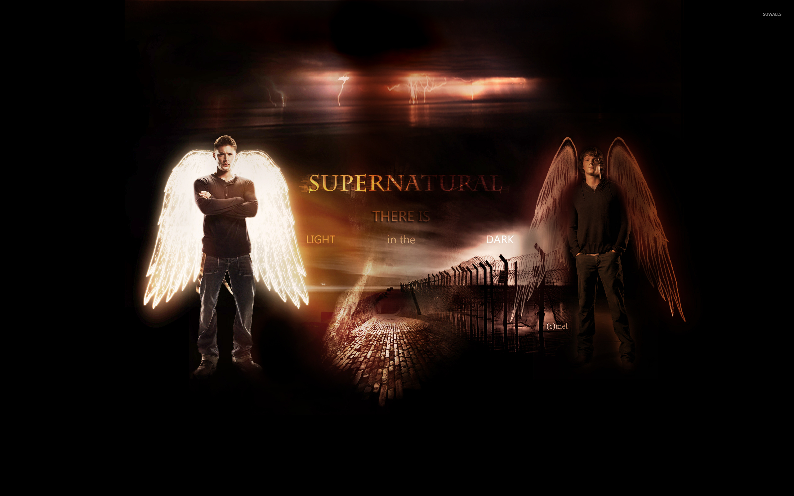 Supernatural [2] Wallpaper - Supernatural Sam And Dean With Wings , HD Wallpaper & Backgrounds