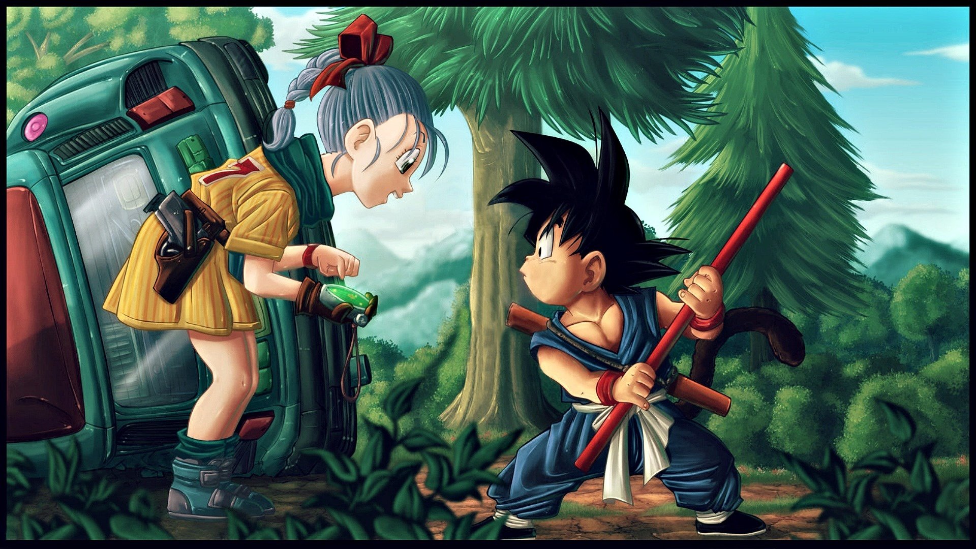 Hd Wallpaper - Dragon Ball Goku And Bulma , HD Wallpaper & Backgrounds