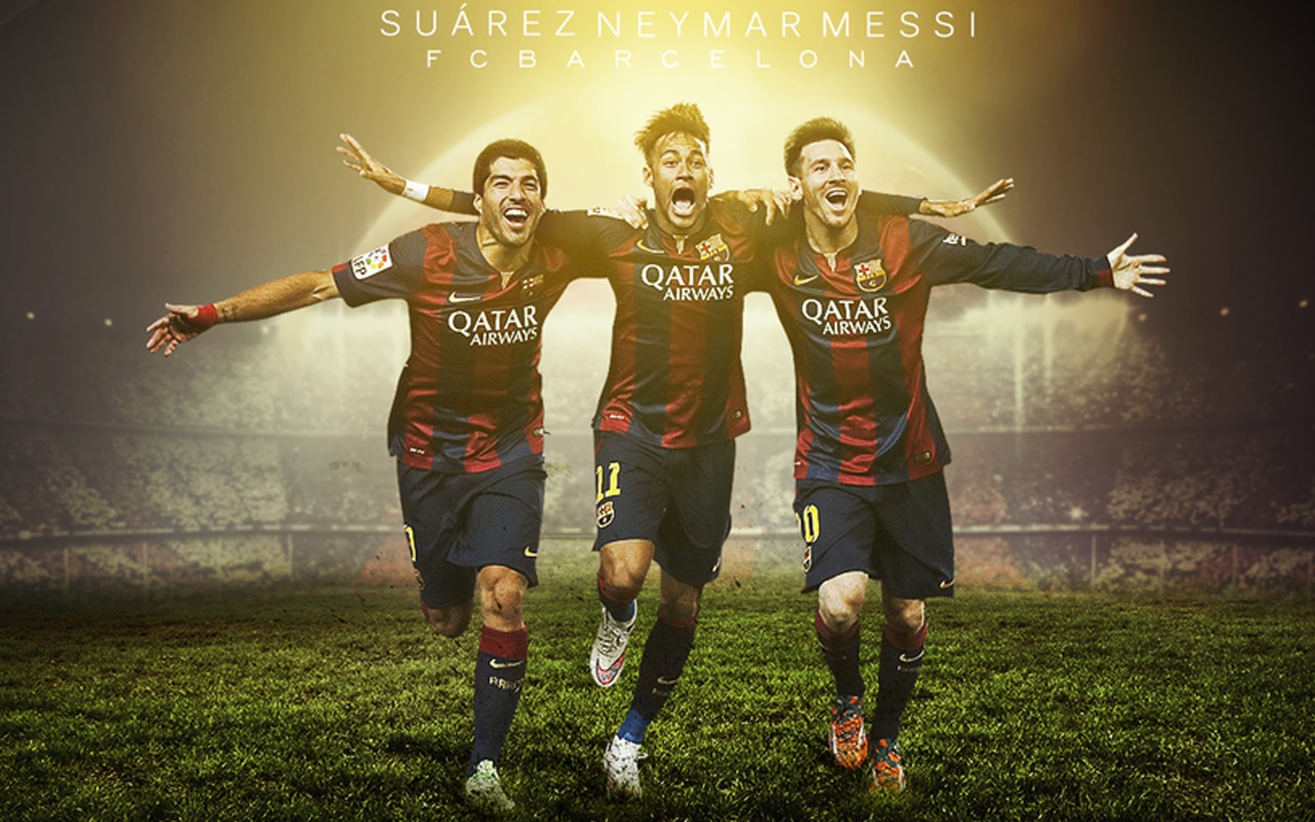 Suarez Neymar Messi Wallpaper - Messi Neymar Suarez , HD Wallpaper & Backgrounds