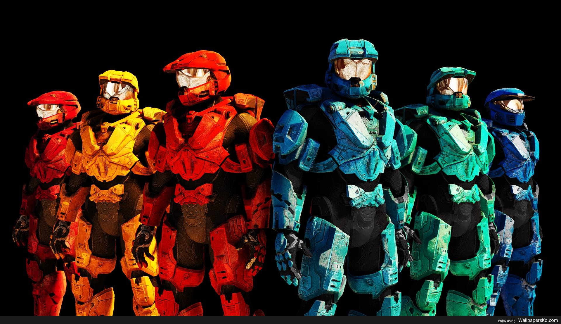 Halo Red Vs Blue Wallpaper - Reds Vs Blues Halo , HD Wallpaper & Backgrounds