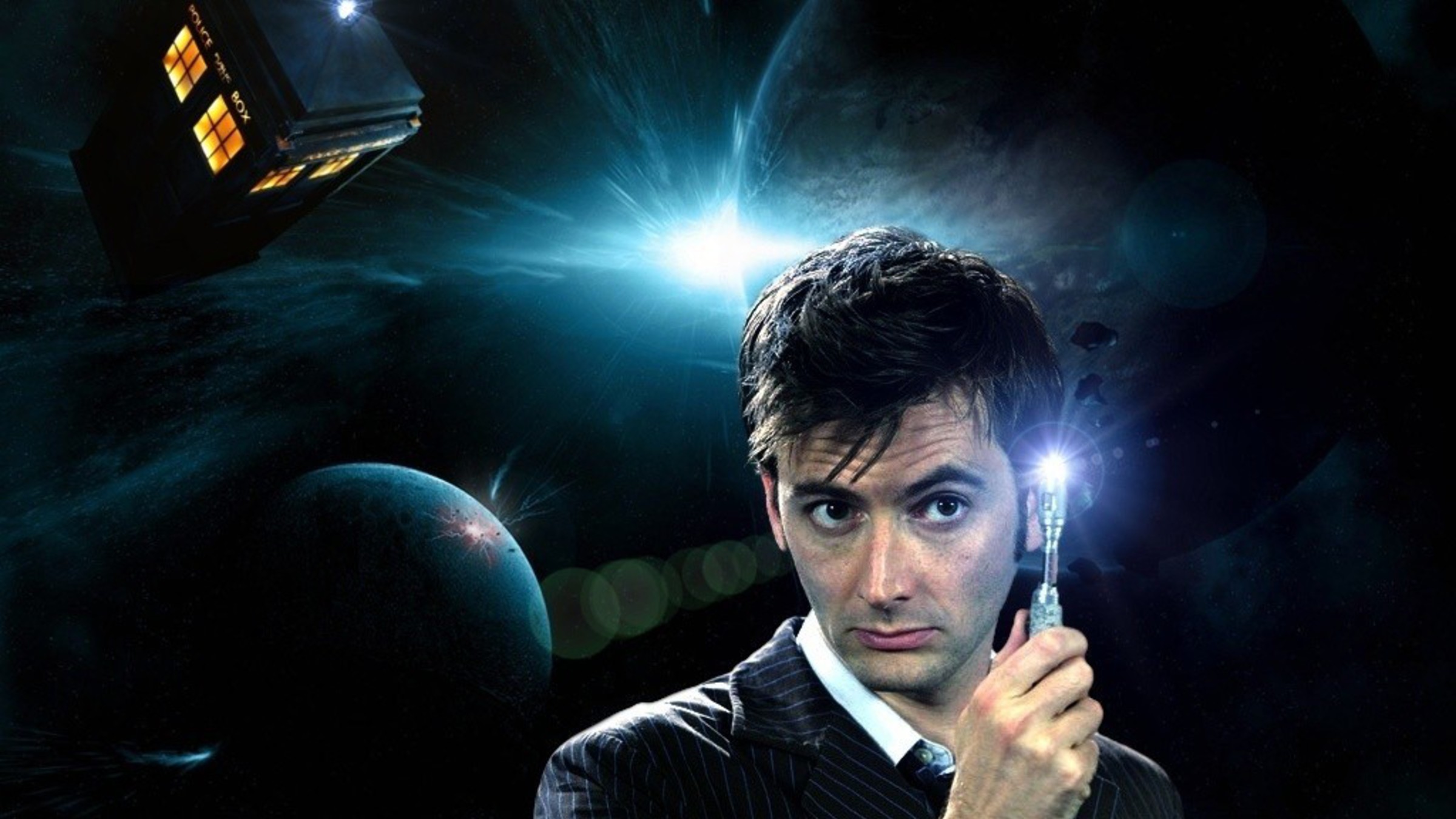 Tardis David Tennant Doctor Who Tenth Sonic Screwdriver - Doctor Who 10th Doctor , HD Wallpaper & Backgrounds