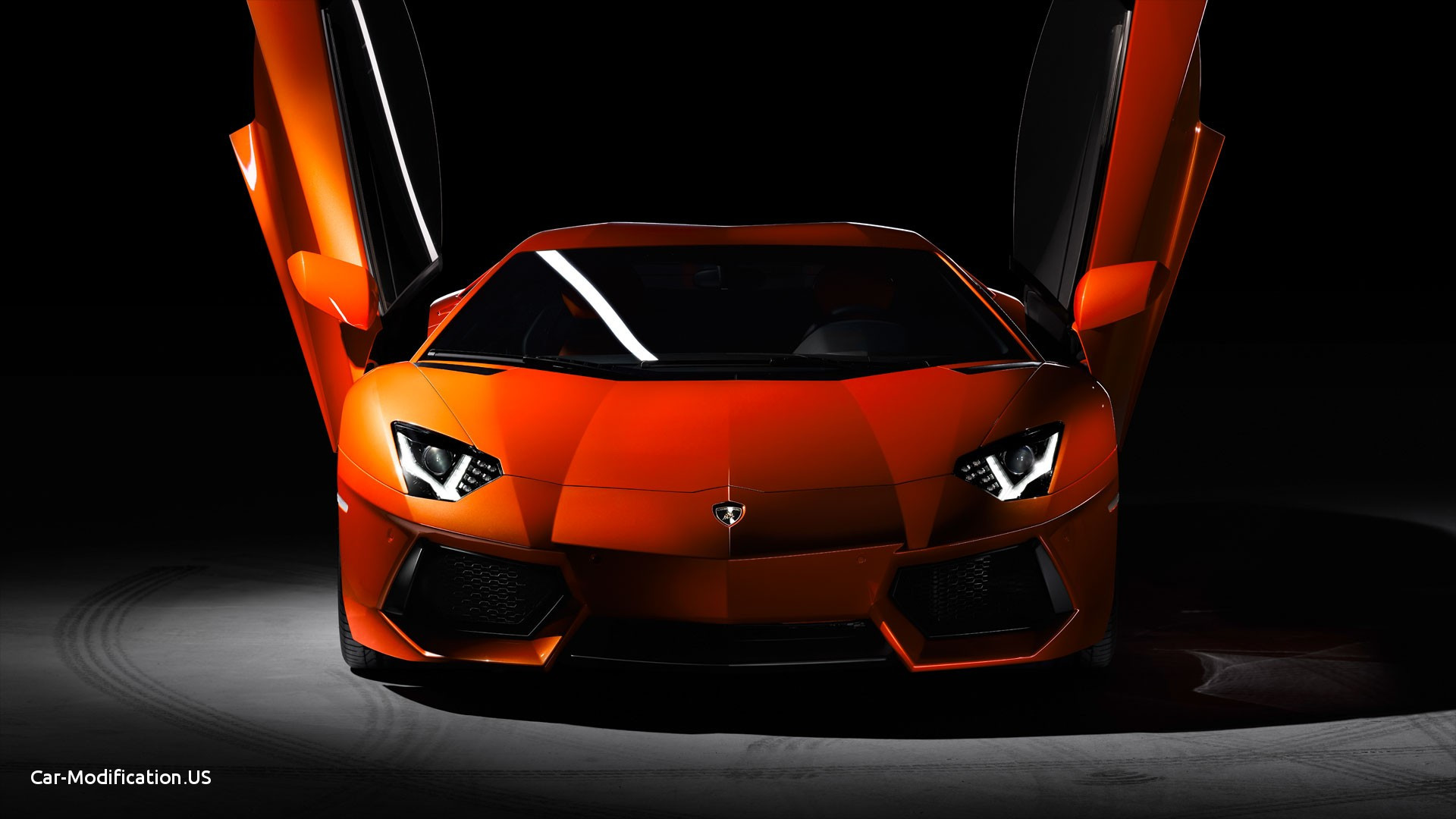 Black Lamborghini Wallpaper - Neon Orange Lamborghini Aventador , HD Wallpaper & Backgrounds