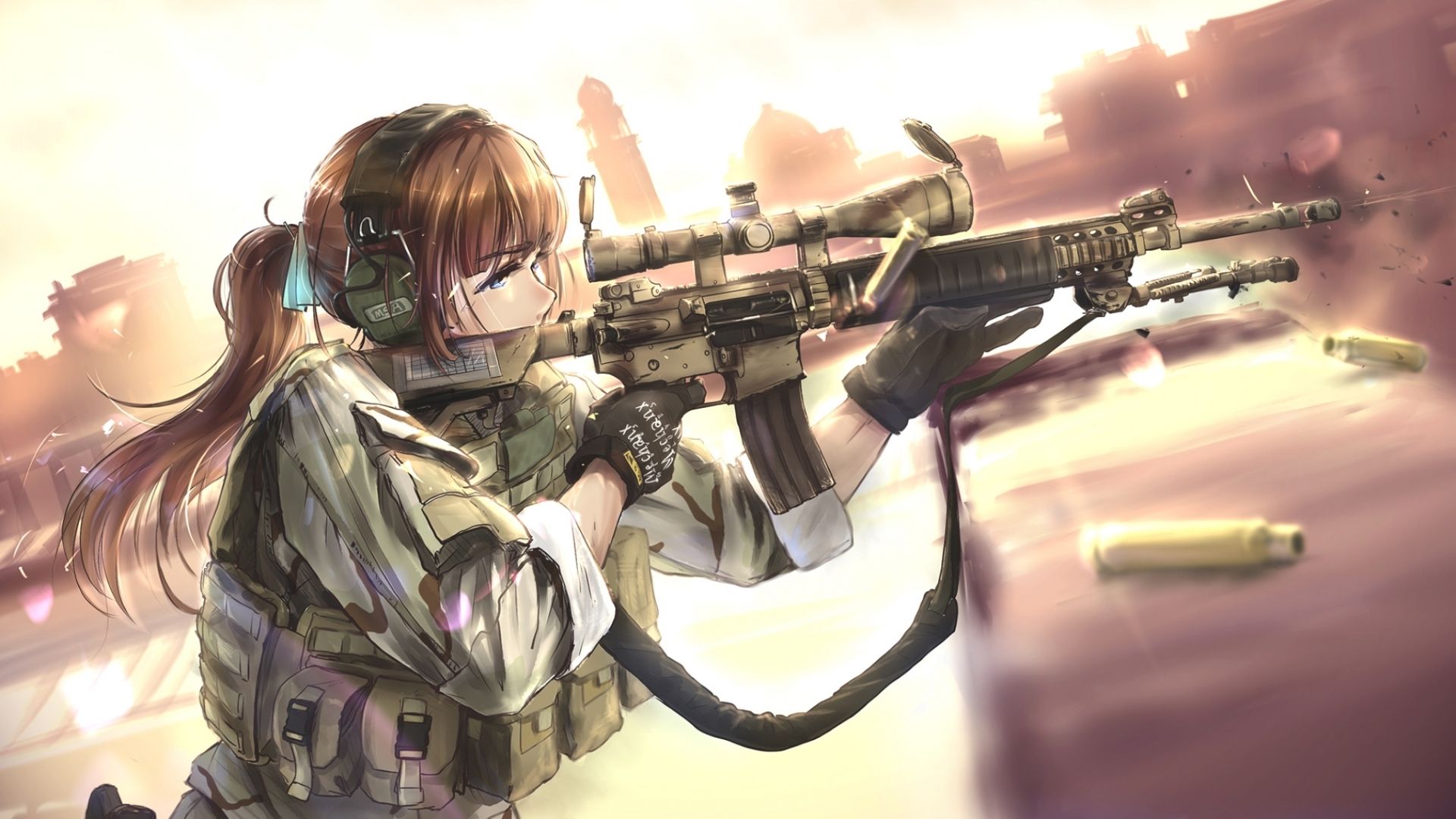 Gun Wallpaper Hd Download - Soldier Anime Wallpaper Hd , HD Wallpaper & Backgrounds