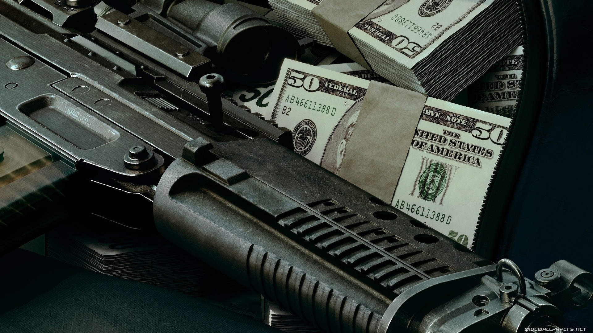 Guns And Money Wallpaper - Weapons And Money , HD Wallpaper & Backgrounds