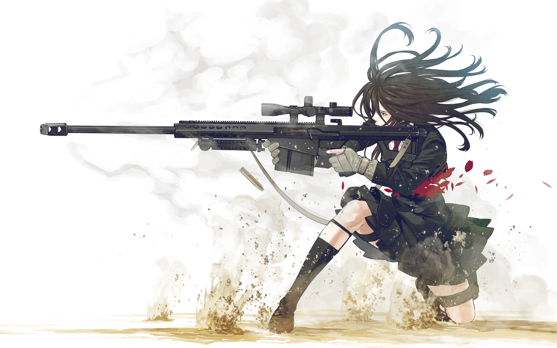Anime Gun Wallpaper - Sniper Girl Anime Name , HD Wallpaper & Backgrounds