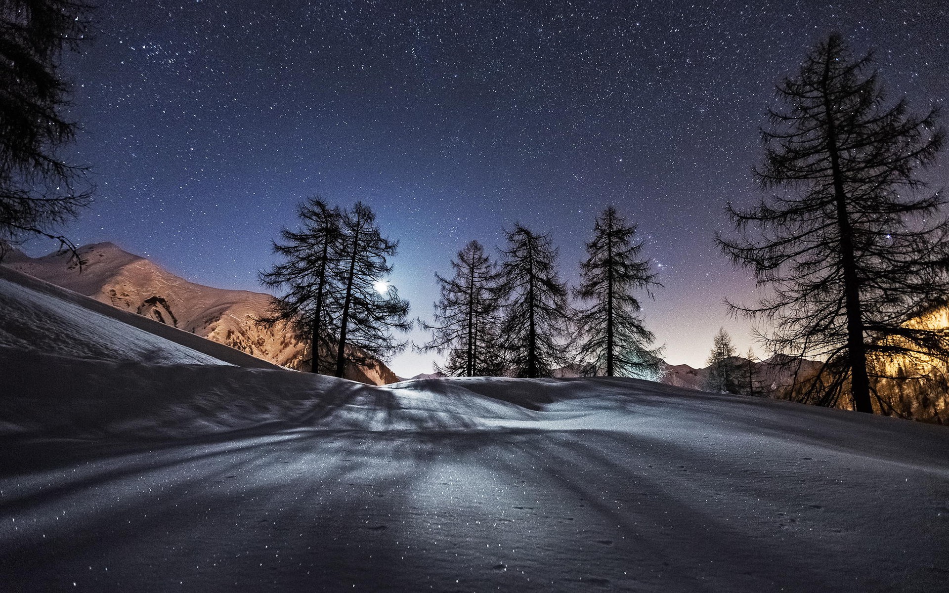 Background Snow Night Landscape , HD Wallpaper & Backgrounds