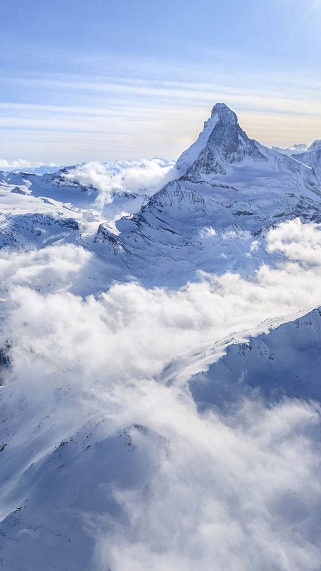 White Clouds Snowy Mountains - Snowy Mountain Wallpapers Iphone , HD Wallpaper & Backgrounds