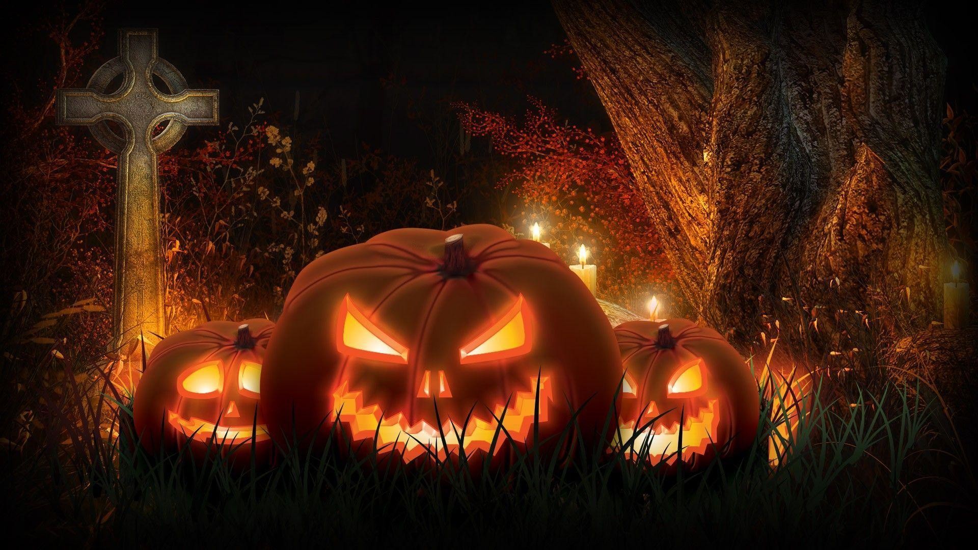 Scary Halloween Pumpkin Wallpaper 1080p - Halloween Jack O Lantern Background , HD Wallpaper & Backgrounds