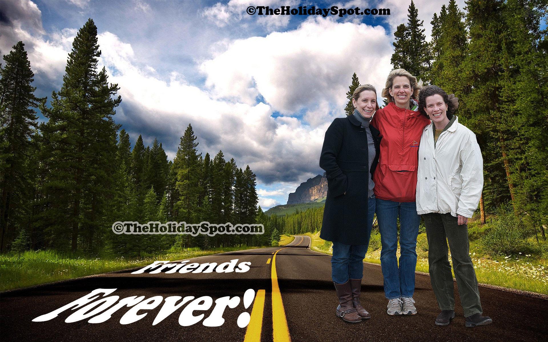 High Quality Picture Of Three Friends On A Road Trip - Park And Road , HD Wallpaper & Backgrounds