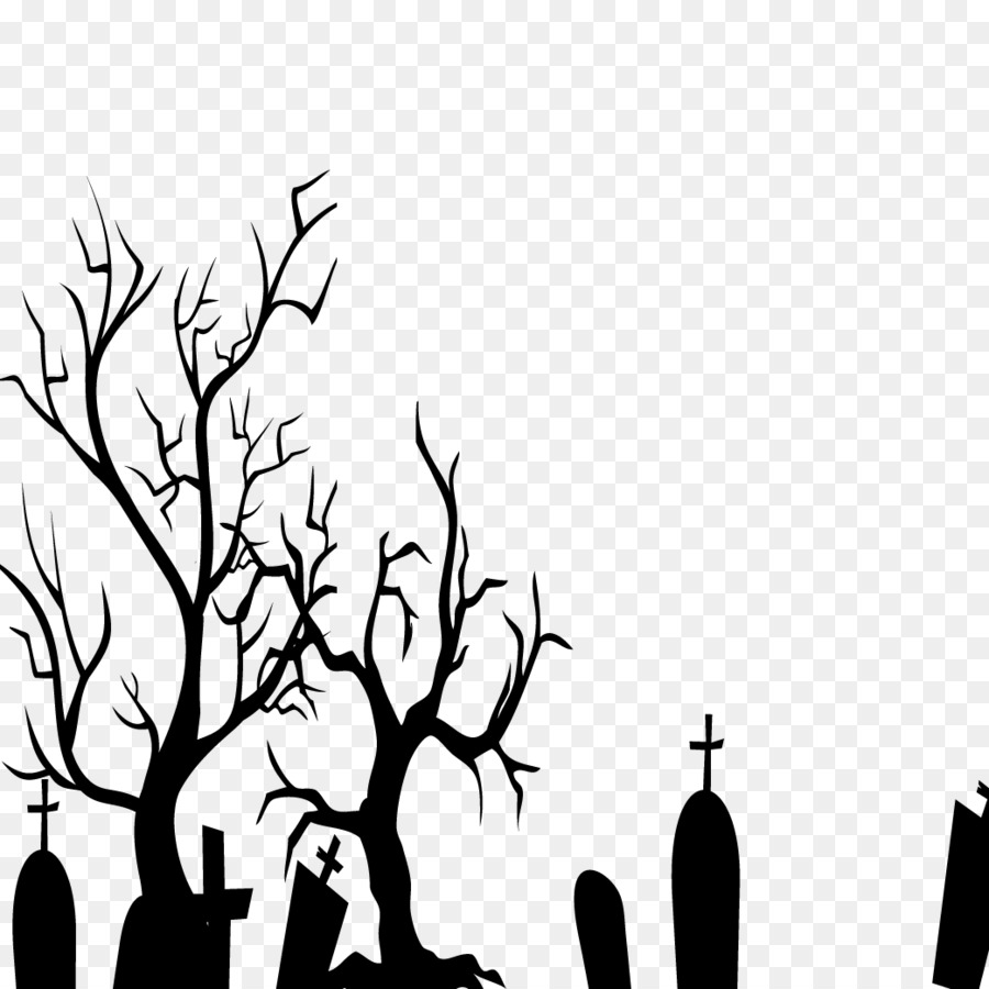Black And White, Halloween, Cemetery, Art, Monochrome - Halloween Wallpaper Black And White , HD Wallpaper & Backgrounds