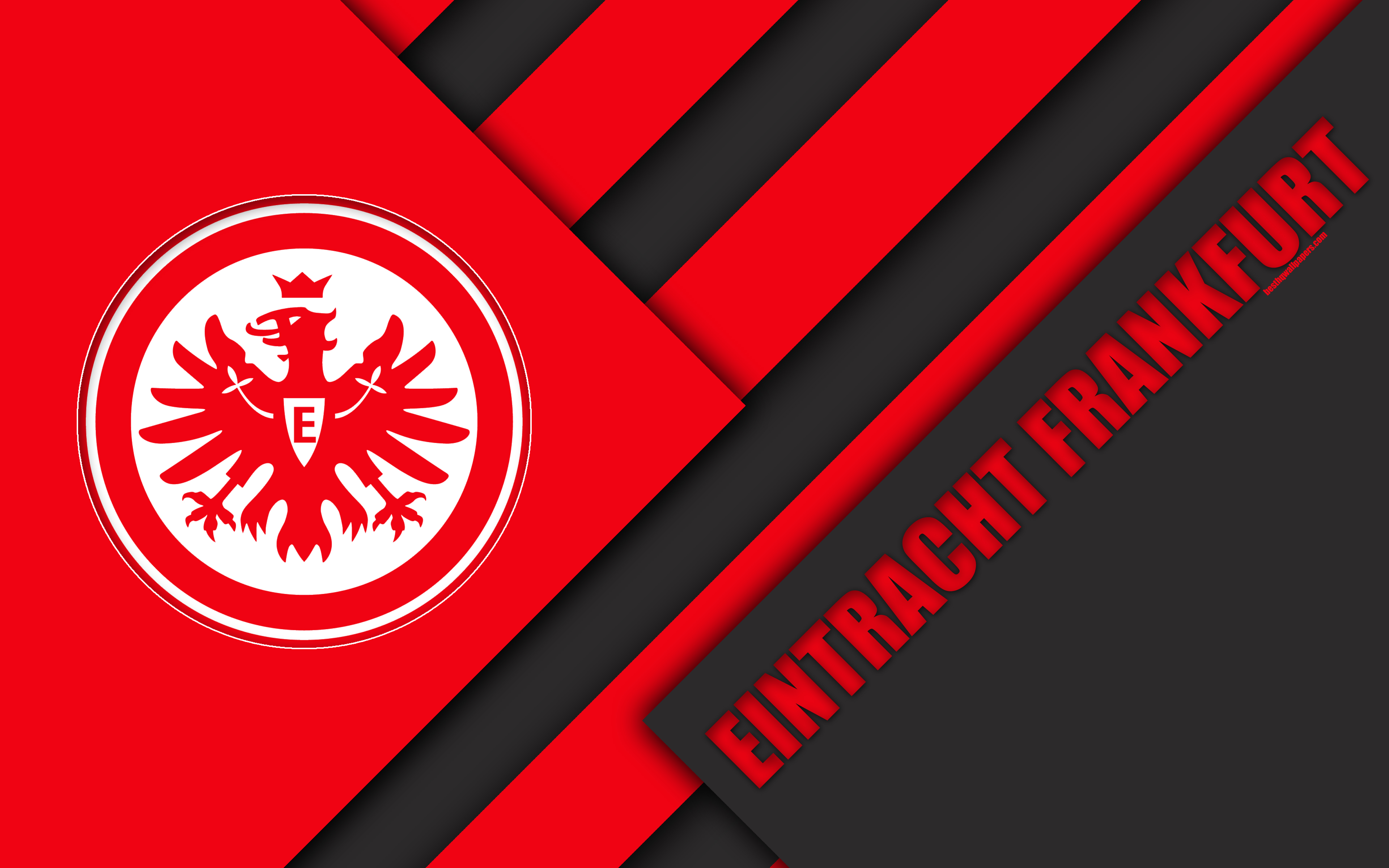 Eintracht Frankfurt Fc, 4k, Material Design, Black - Eintracht Frankfurt , HD Wallpaper & Backgrounds