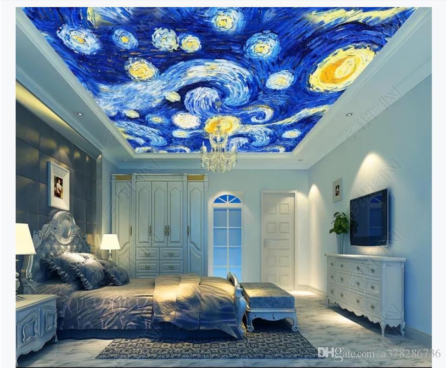 3d Zenith Mural Custom Photo Ceiling Wallpaper Hd Van - Van Gogh Paintings Bedroom , HD Wallpaper & Backgrounds